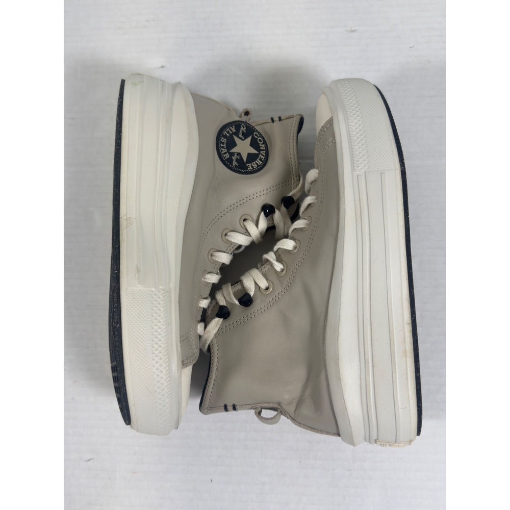 Converse Chuck Taylor All Star Move Women 8 Papyrus Leather Platform Gray Taupe
